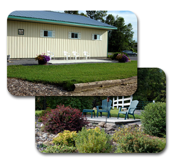 Patio located outside 7-stall stable